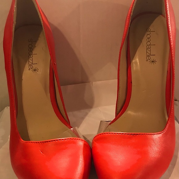 Orange side peep stilettos - Picture 4 of 4